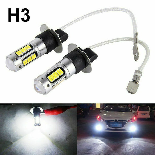 2x H3 Xenon White 100W High Power Cree SMD Car LED Bulb Fog Driving Light Lamp 